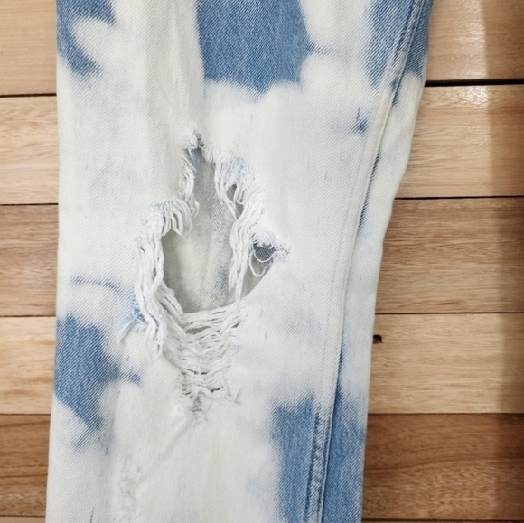 Alexander Wang Denim Cult Side Zip Bleach Out Jean High Rise Distressed Raw Hem - Picture 8 of 13